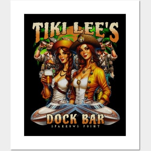 Tiki lee's Dock Bar Sparrows Point Bar Pirate Girls Posters and Art